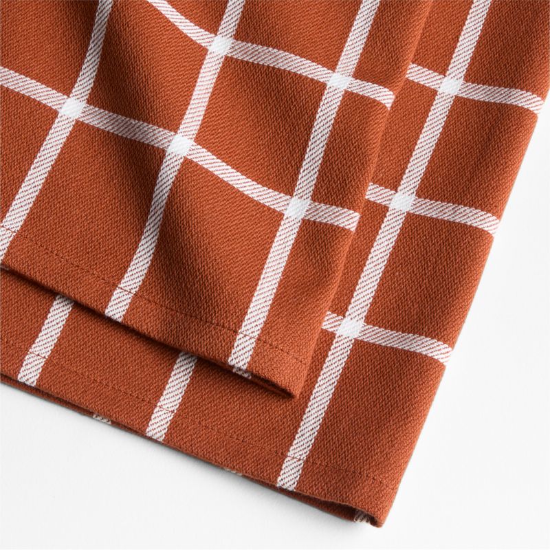 Cuisine Windowpane Spice Orange Organic Cotton Kitchen Towels, Set of 2 - image 1 of 3