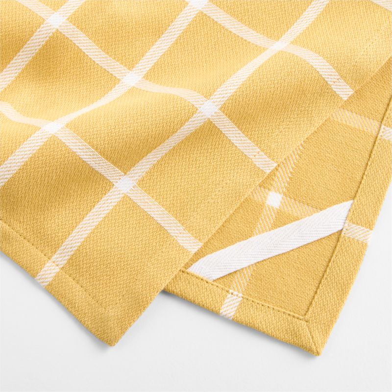 Cuisine Windowpane Saffron Yellow Organic Cotton Dish Towels, Set of 2 - image 1 of 2