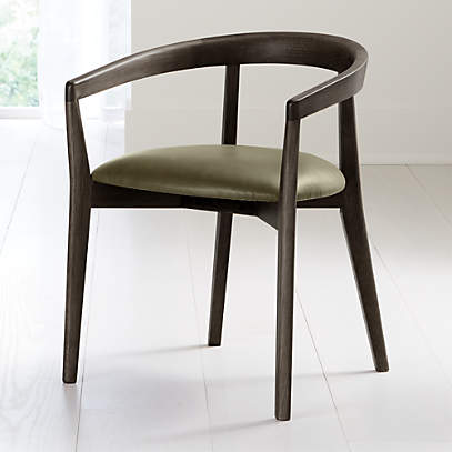 Cullen Dark Stain Olive Round Back, Crate And Barrel Metal Dining Room Chairs
