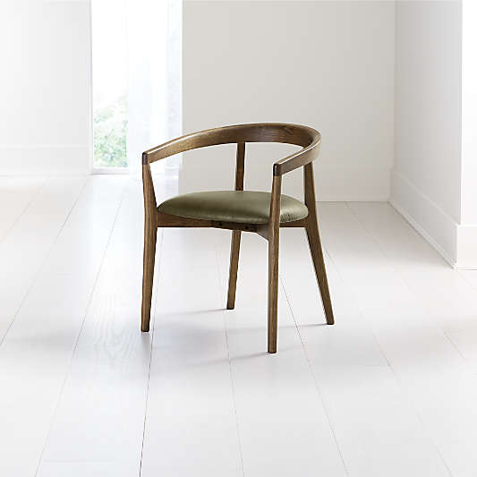 Cullen Shiitake Olive Round Back Dining Chair