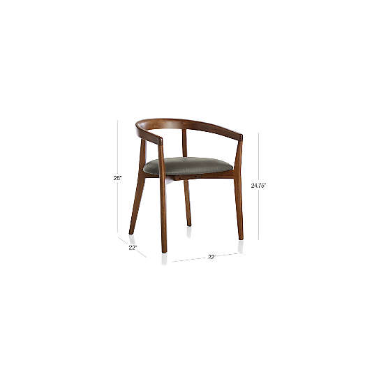 Cullen Shiitake Viola Black Round Back Dining Chair