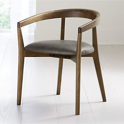 Cullen Shiitake Stone Round Back Dining, Crate And Barrel Round Dining Table Chairs