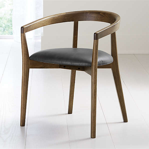 Curved Dining Chairs Crate And Barrel, Round Leather Dining Chairs