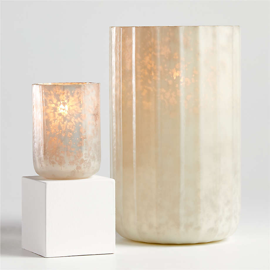 Cumulus White Mercury Glass Candle Holders Crate And Barrel