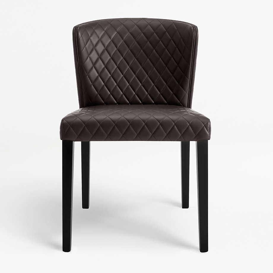 Curran Quilted Chocolate Dining Chair + Reviews Crate & Barrel