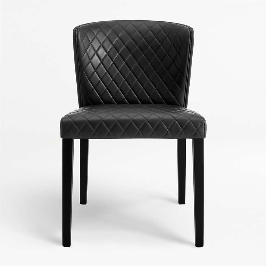 Curran Quilted Onyx Dining Chair + Reviews Crate & Barrel