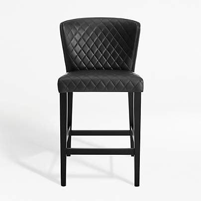 Curran Quilted Onyx Counter Stool