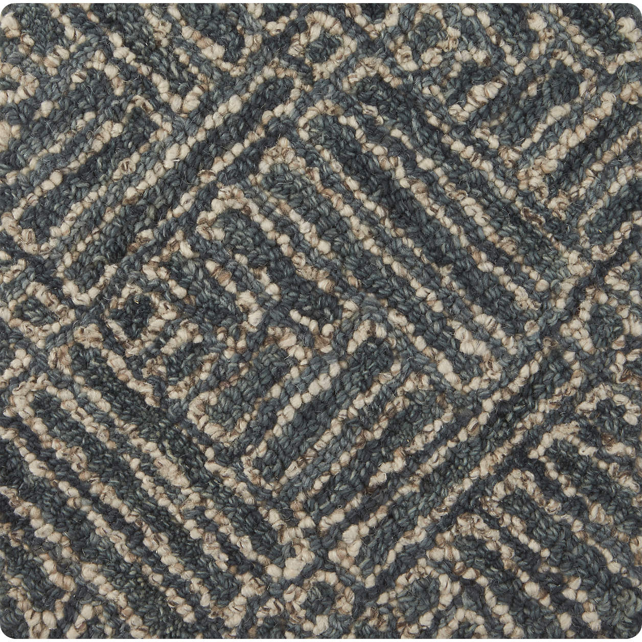 Curtis Indigo Blue Geometric 12" sq. Rug Swatch + Reviews Crate and