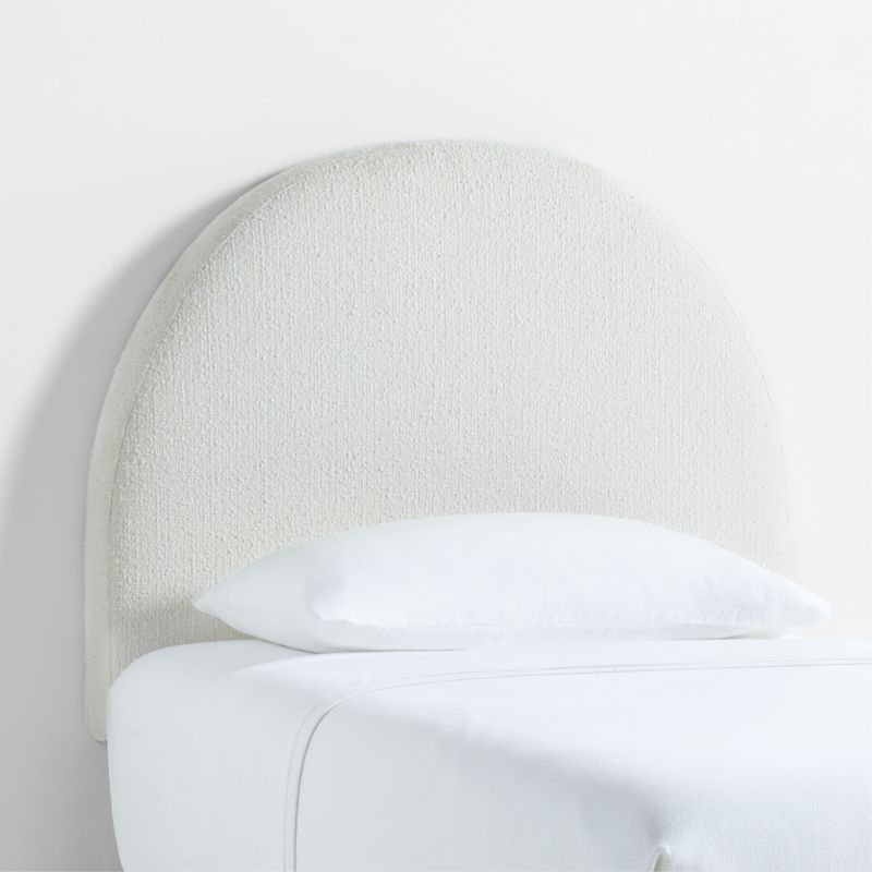 Curved Boucle White Twin Charging Wall-Mounted Headboard - image 4 of 8