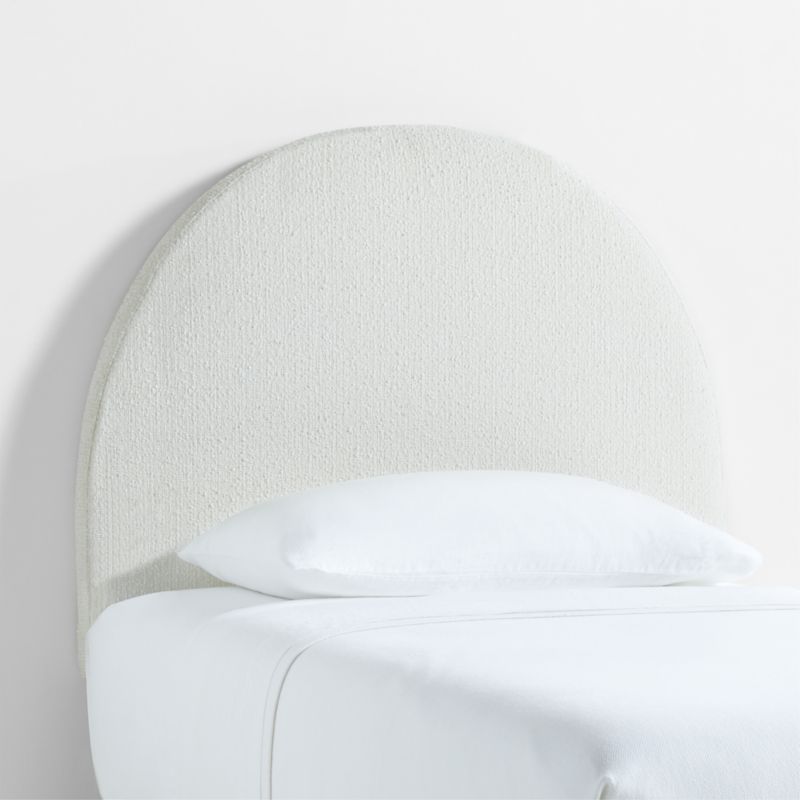 Curved Boucle White Twin Wall-Mounted Headboard - image 4 of 7