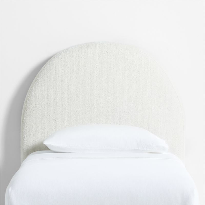 Curved Boucle White Twin Wall-Mounted Headboard - image 0 of 7