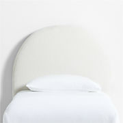 Curved Boucle White Twin Wall-Mounted Headboard
