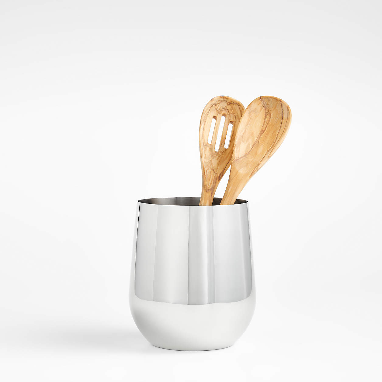 Curved Stainless Steel Utensil Holder | Crate & Barrel