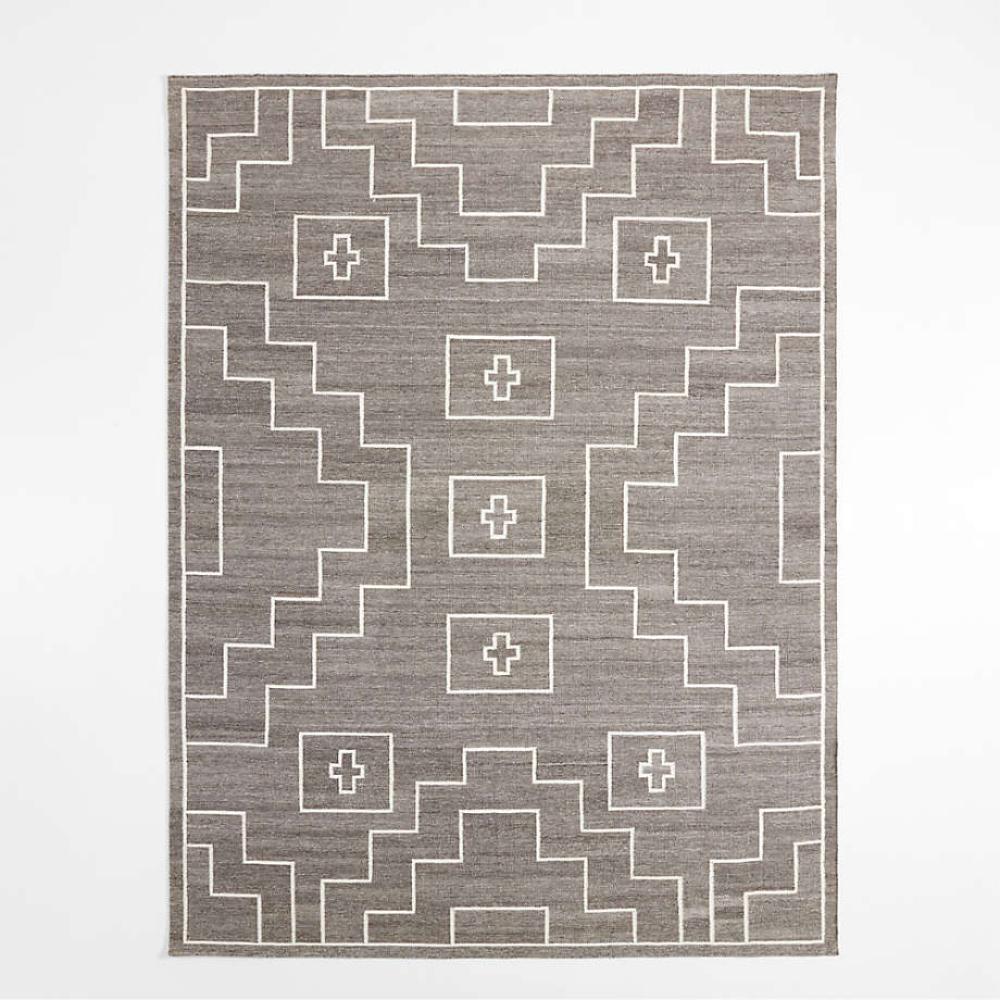 Oslo Wool Dark Grey Area Rug 6'x9