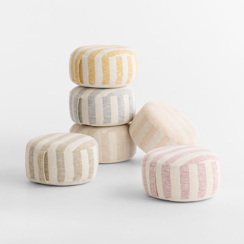 Cove Sunset Purple Striped Organic Cotton Kids Floor Cushion - image 1 of 9