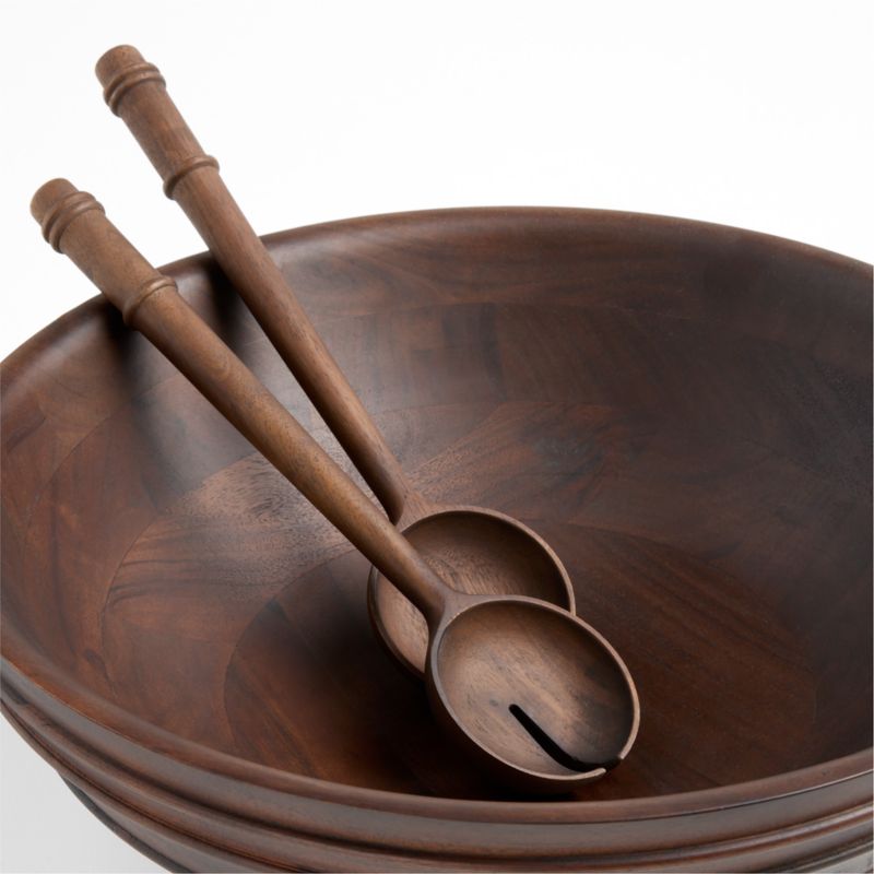 Coventry Carved Wood Serving Bowl & Serving Utensil Set - image 2 of 3