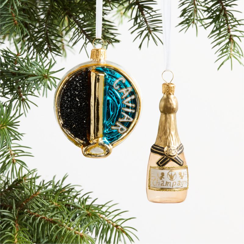 Glass Caviar Christmas Tree Ornament - image 1 of 2