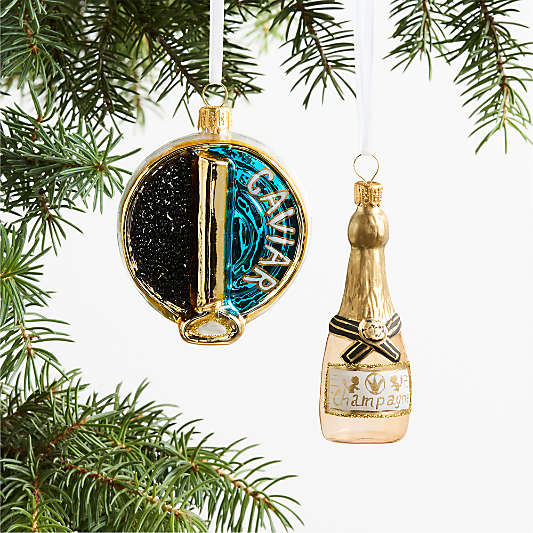 Glass Caviar Glass Christmas Tree Ornament