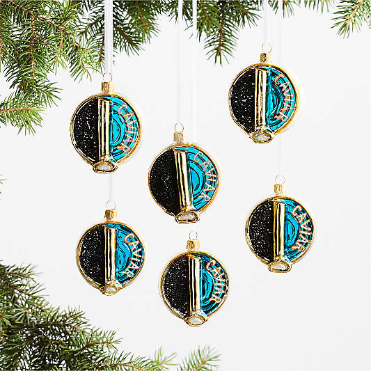 Glass Caviar Christmas Tree Ornament, Set of 6
