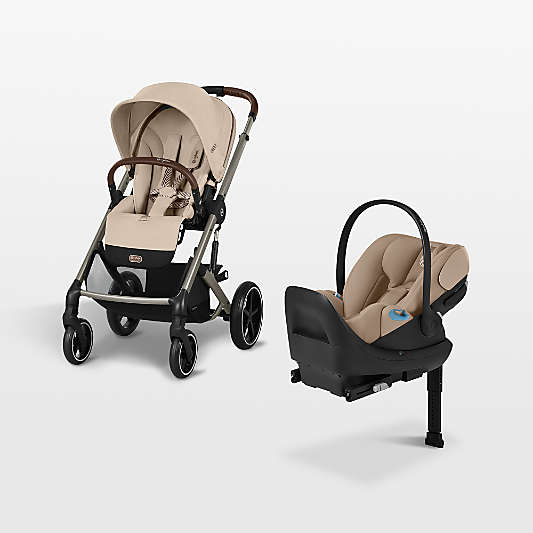 Cybex Balios S Lux Almond Beige All Terrain Baby Stroller + Cloud G Pro Travel System