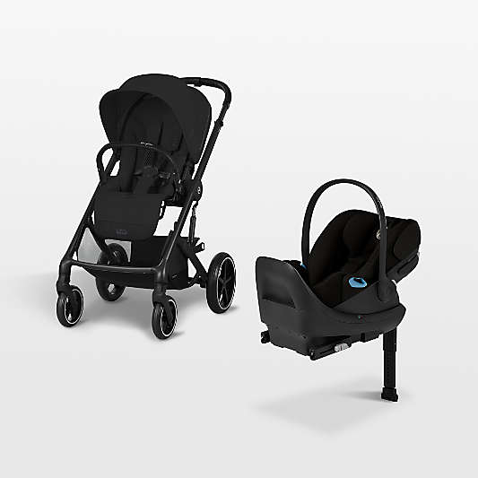 Cybex Balios S Lux Moon Black All Terrain Baby Stroller + Cloud G Pro Travel System