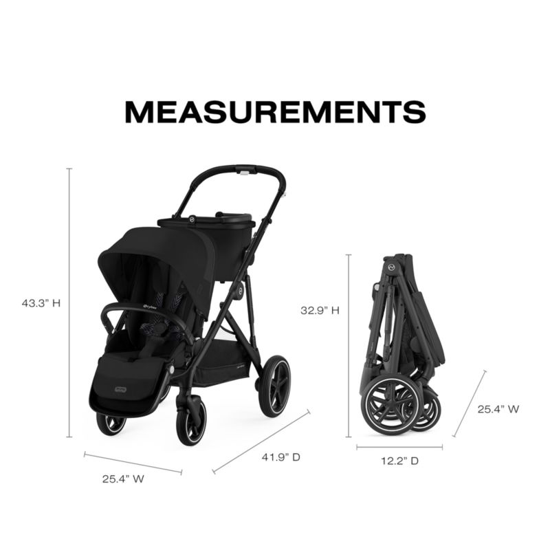 Cybex Gazelle S Moon Black with Black Frame Baby Stroller + Cloud G Pro Travel System - image 4 of 8
