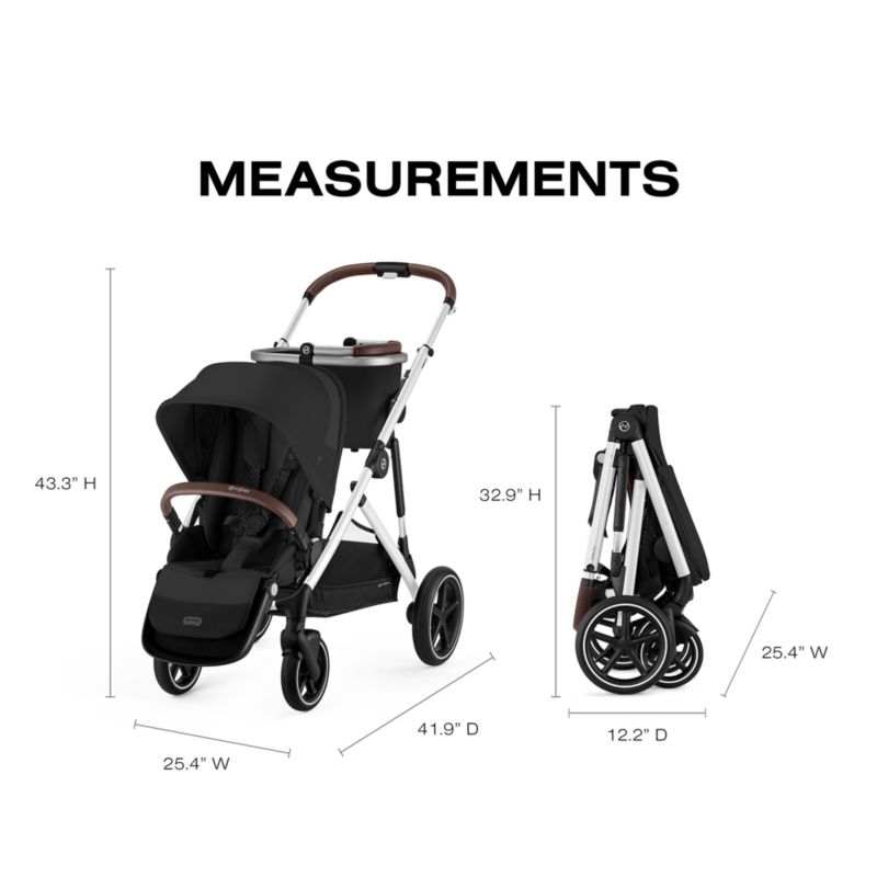 Cybex Gazelle S Moon Black with Silver Frame Baby Stroller + Cloud G Pro Travel System - image 6 of 10