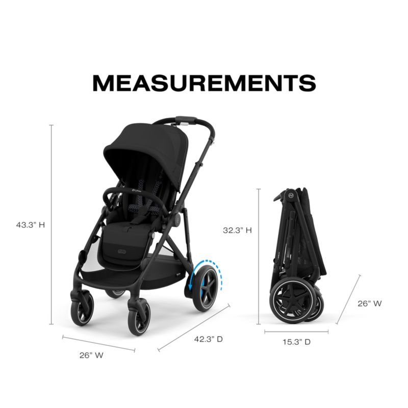 Cybex eGazelle S Moon Black with Black Frame Baby Stroller + Cloud G Pro Travel System - image 6 of 9
