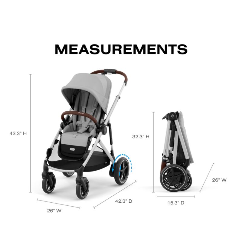 Cybex eGazelle S Stone Grey with Silver Frame Baby Stroller + Cloud G Pro Travel System - image 6 of 9