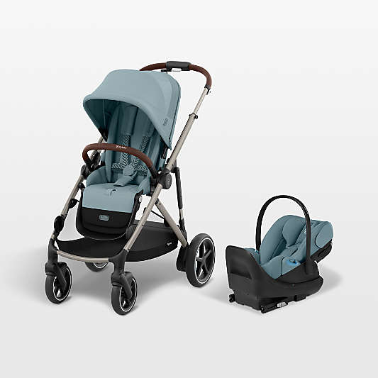 Cybex eGazelle S Stormy Blue with Taupe Frame Baby Stroller + Cloud G Pro Travel System