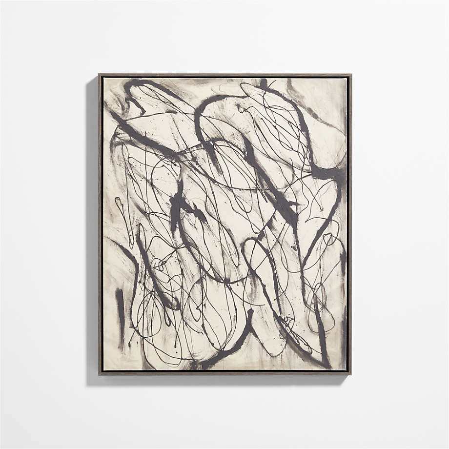 Silver Swirls Enhanced Canvas Wall Art, 40