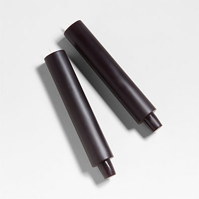 View Cylinder Black Taper Candles 8.5", Set of 2 details