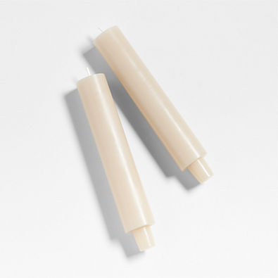 View Cylinder Oat Off-White Taper Candles 8.5", Set of 2 details