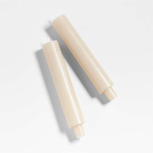 Cylinder Oat Off-White Taper Candles 8.5", Set of 2