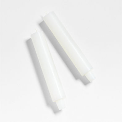 View Cylinder White Taper Candles 8.5", Set of 2 details