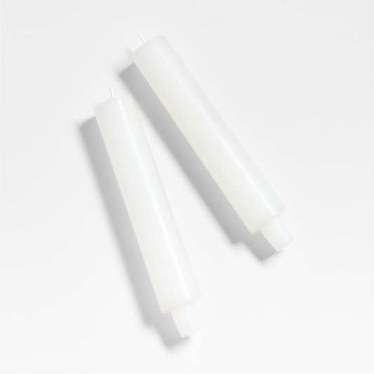 Cylinder White Taper Candles 8.5", Set of 2