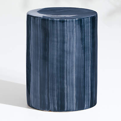 Cylinder Navy Blue Outdoor Patio Garden, Teal Blue Side Table