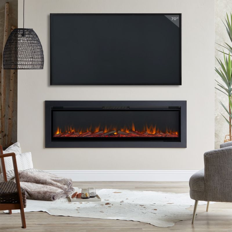 Cyrus Wall Mount Electric Fireplace 65" - image 1 of 9