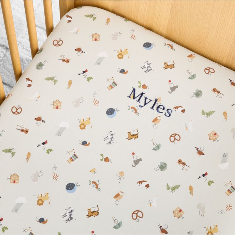 Cozy ABC's 100% Organic Cotton Baby Crib Fitted Sheet - image 1 of 6