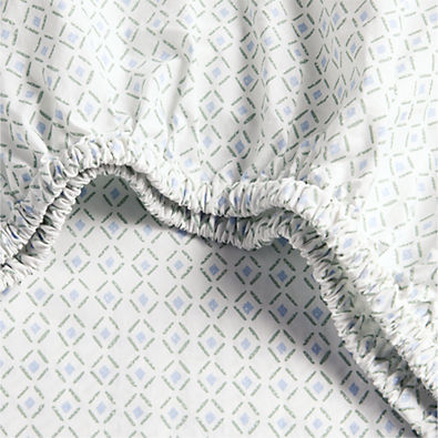 View Cozy Cloud Geo Giggles Block Print 100% Organic Cotton Baby Crib Fitted Sheet details