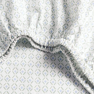 Cozy Cloud Geo Giggles Block Print 100% Organic Cotton Baby Crib Fitted Sheet