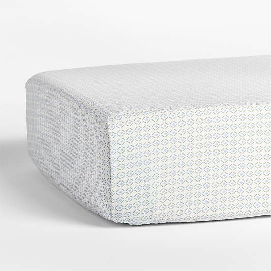 Cozy Cloud Geo Giggles Block Print 100% Organic Cotton Baby Crib Fitted Sheet