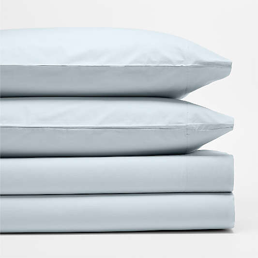 Cozy Cloud Sky Blue 100% Organic Cotton Kids Queen Sheet Set