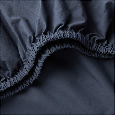 Cozy Cloud Deep Indigo Washed Organic Cotton Baby Crib Fitted Sheet
