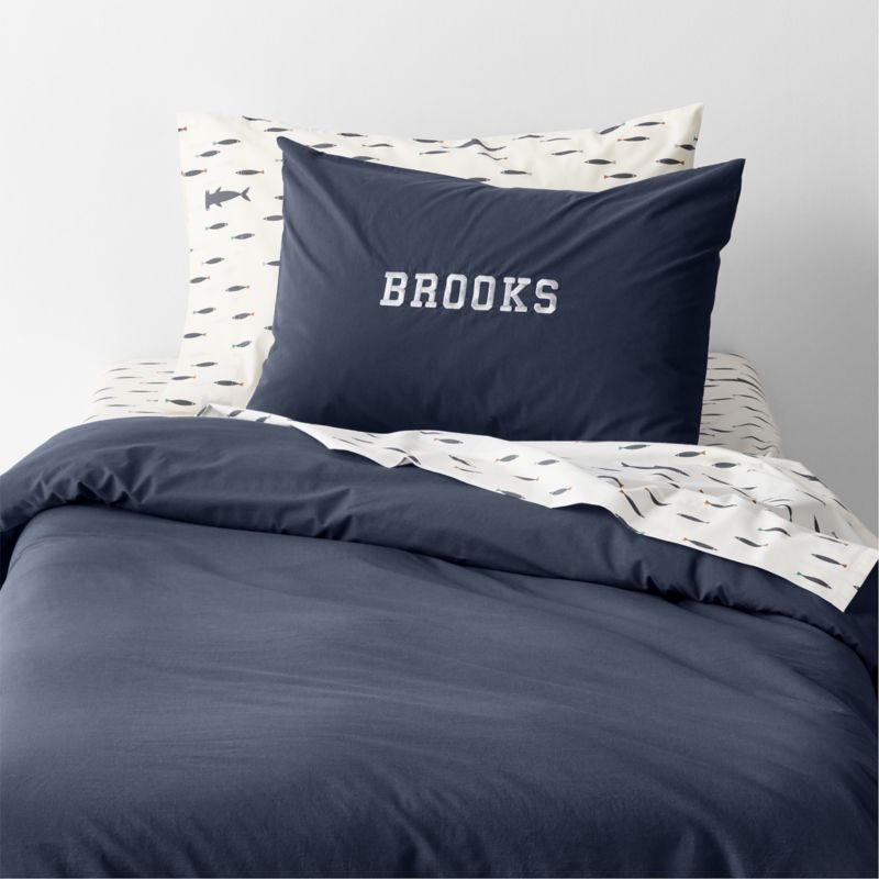 Cozy Cloud Deep Indigo Organic Washed Cotton Kids Twin Duvet Cover - image 5 of 9