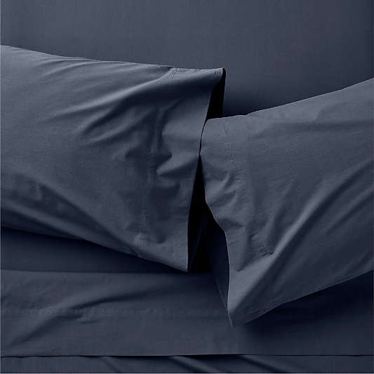 Cozy Cloud Deep Indigo Organic Washed Cotton Kids Sheet Set