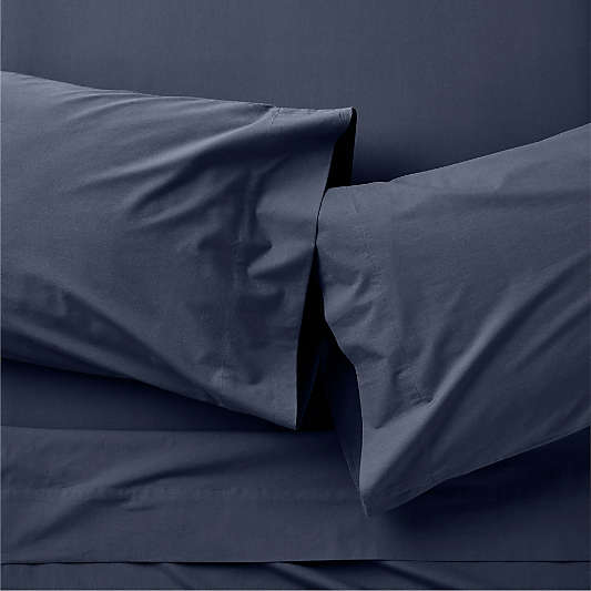 Cozy Cloud Deep Indigo Organic Washed Cotton Kids Sheet Set