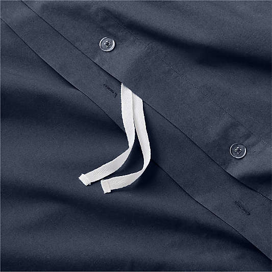 Cozy Cloud Deep Indigo Organic Washed Cotton Kids Duvet Cover
