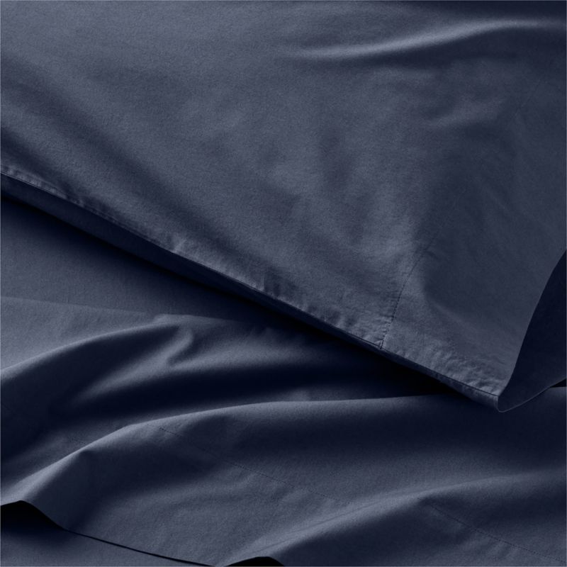 Cozy Cloud Deep Indigo Washed Organic Cotton Kids Queen Sheet Set - image 3 of 6