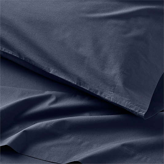 Cozy Cloud Deep Indigo Organic Washed Cotton Kids Sheet Set
